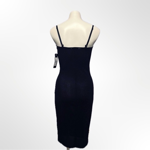 Bebe Black Bodycon Slip Dress Cowl Front - Picture 2 of 4